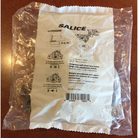 Pack Of 2 Hinges 106° 1-1/4 Overlay Adjustable Soft Close Cabinet Hinge CUR3AD9R - Picture 1 of 2